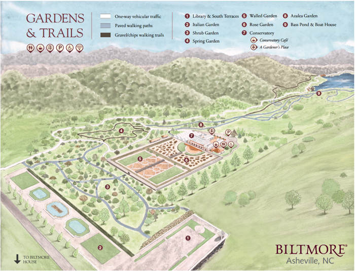 Biltmore Gardens Map