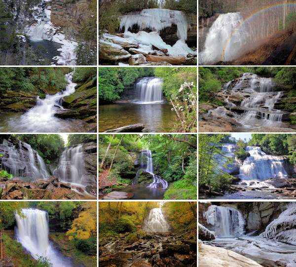 NC Blue Ridge Waterfalls Calendar 2017